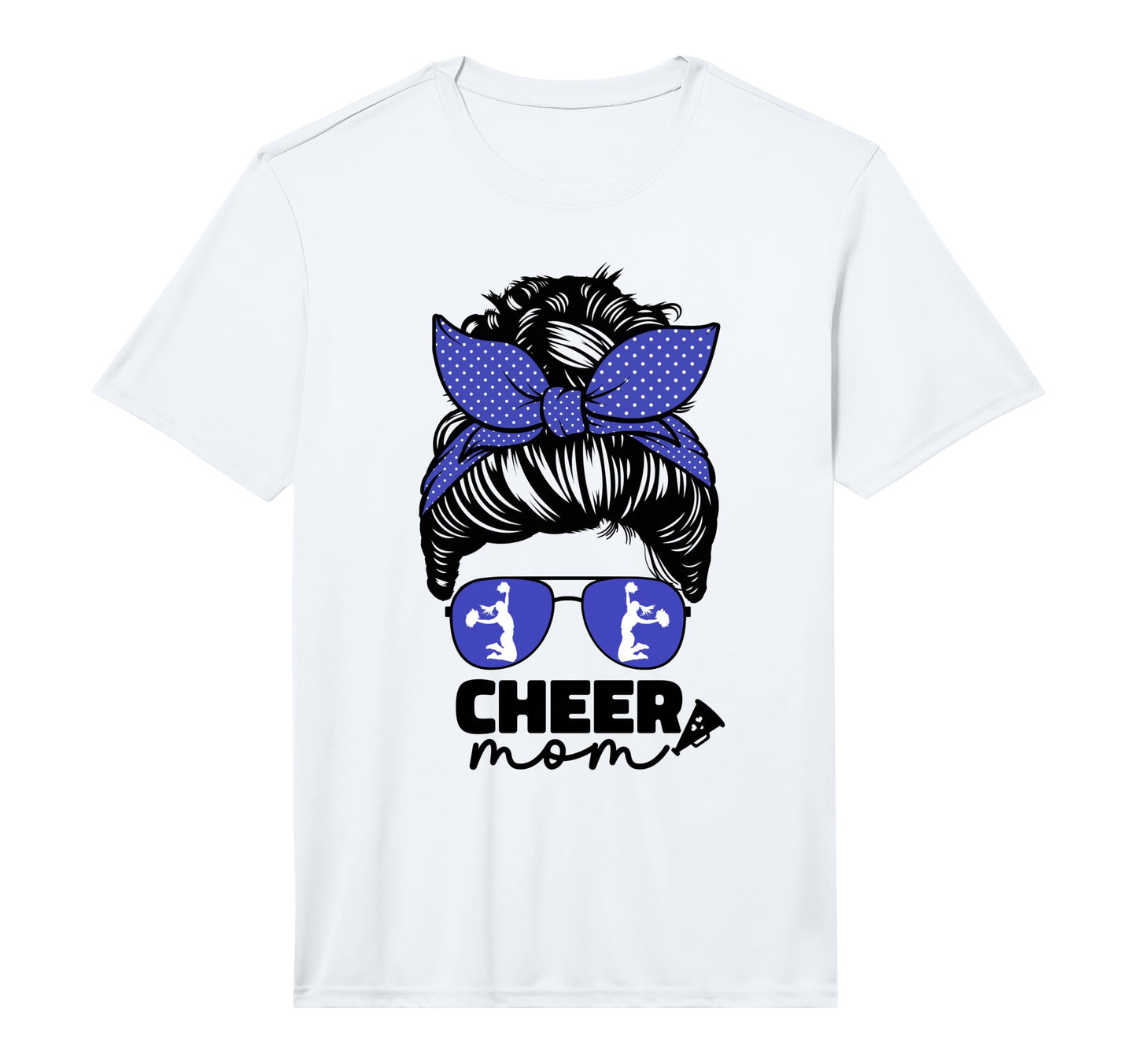Cheer Mom Cheerleader Mom Blue Messy T-Shirt - Unique Graphic for Adults - T-Shirt, Sweatshirt, Hoodie
