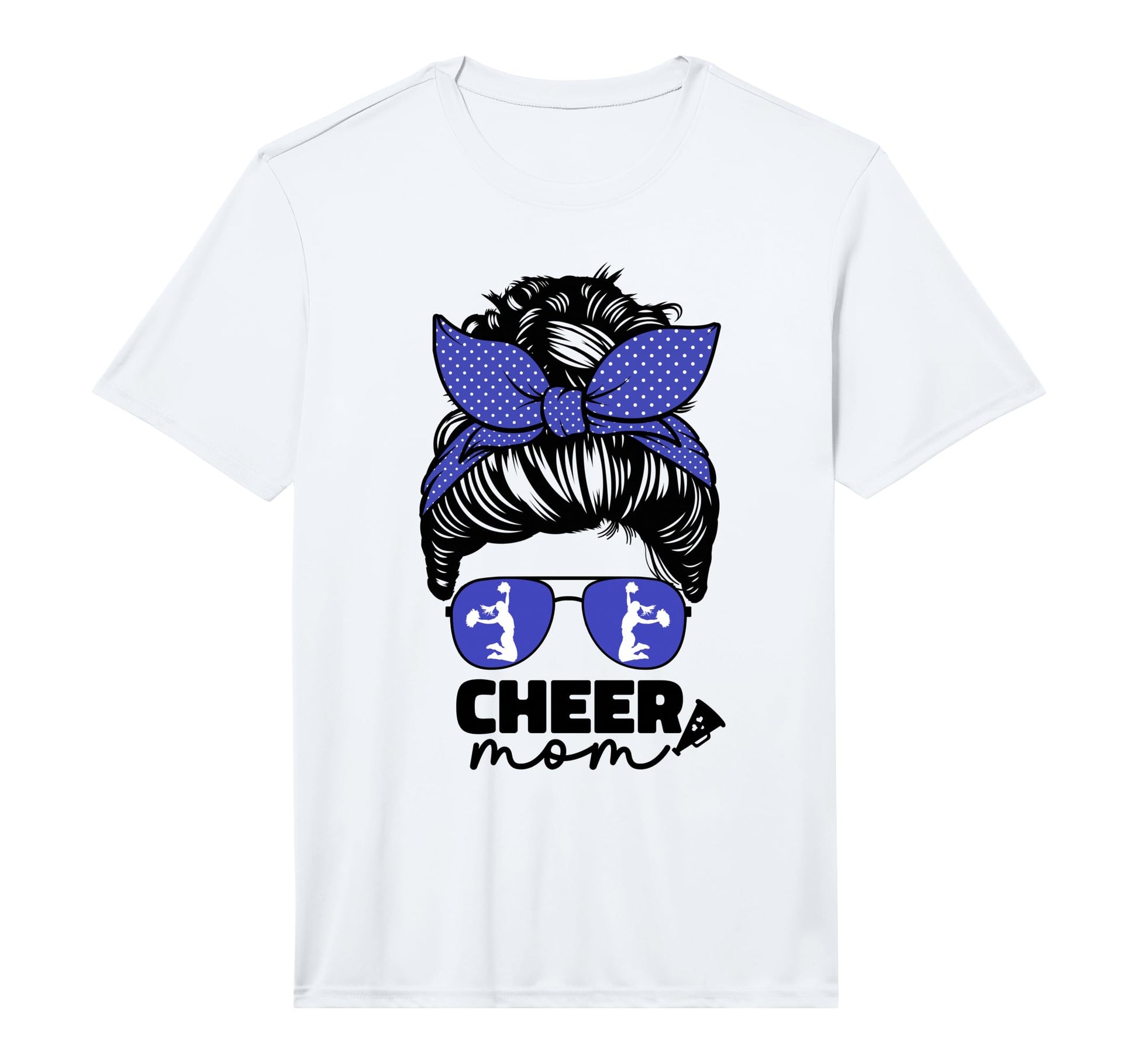 Cheer Mom Cheerleader Mom Blue Messy T-Shirt - Unique Graphic for Adults - T-Shirt, Sweatshirt, Hoodie