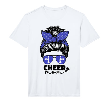 Cheer Mom Cheerleader Mom Blue Messy T-Shirt - Unique Graphic for Adults - T-Shirt, Sweatshirt, Hoodie
