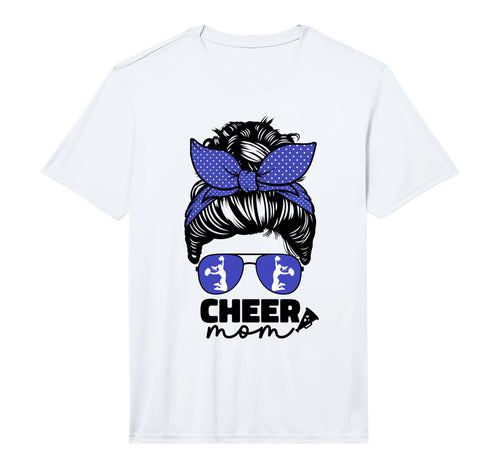 Cheer Mom Cheerleader Mom Blue Messy T-Shirt - Unique Graphic for Adults - T-Shirt, Sweatshirt, Hoodie