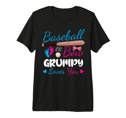 Baseball Or Bow Grumpy Loves You T-Shirt - Aesthetic Graphic for Adults - T-Shirt, Sweatshirt, Hoodie