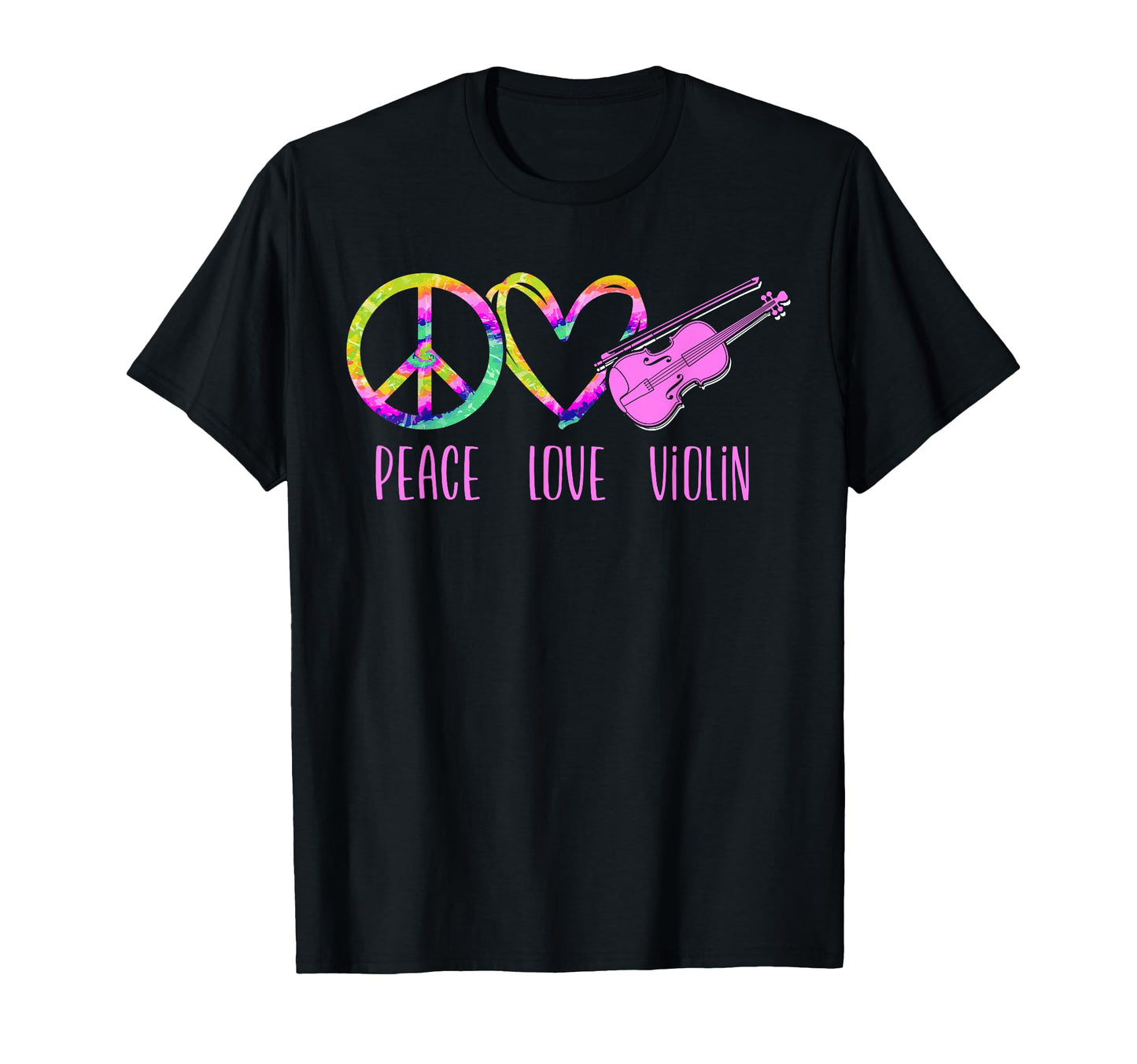 Violin Violinist Tie Dye Peace Love T-Shirt - Custom Art Print for Adults - T-Shirt, Sweatshirt, Hoodie
