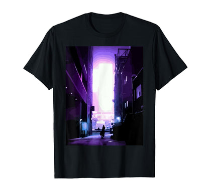 Digital Cityscape Vaporwave T-Shirt - Streetwear Style for Adults - T-Shirt, Sweatshirt, Hoodie