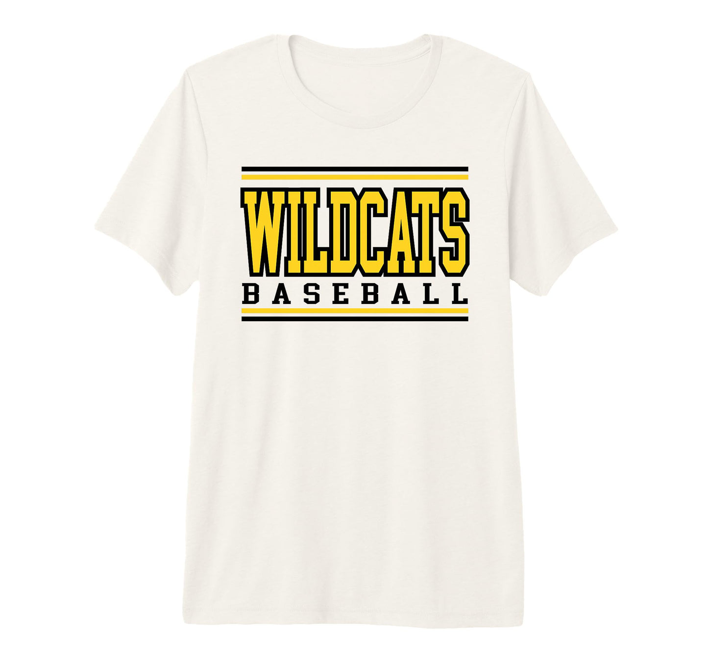 Wildcats Baseball Mom Game Day Yellow T-Shirt - Trendy Graphic for Adults - T-Shirt, Sweatshirt, Hoodie