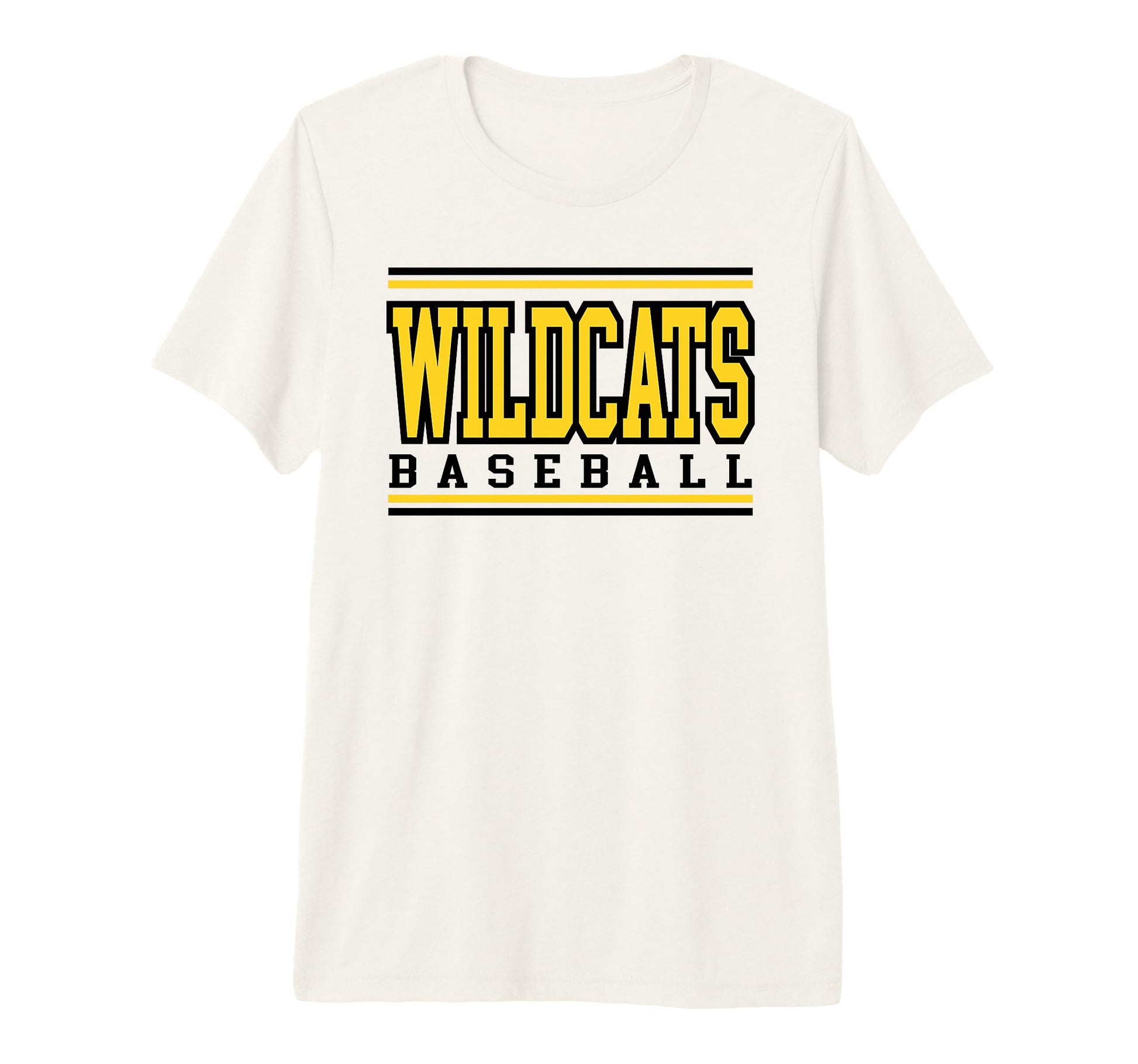Wildcats Baseball Mom Game Day Yellow T-Shirt - Trendy Graphic for Adults - T-Shirt, Sweatshirt, Hoodie