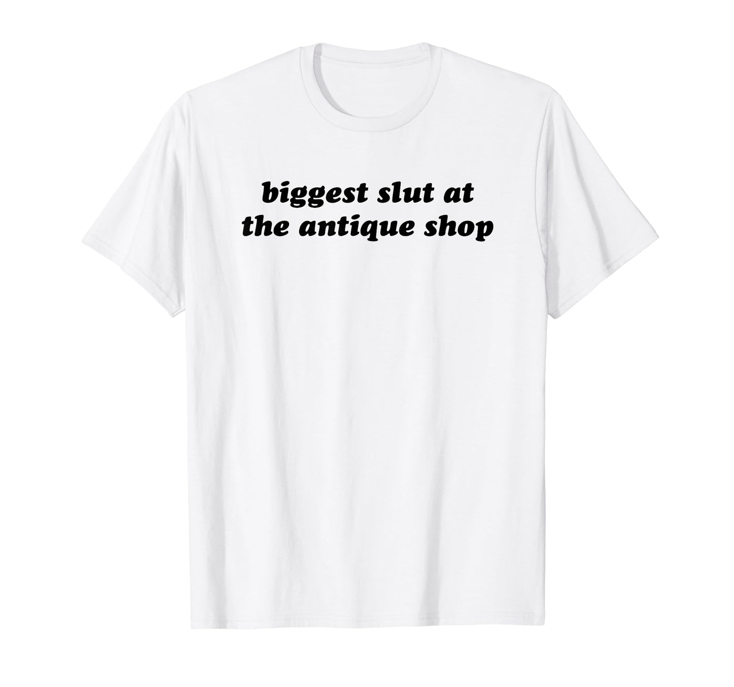Biggest Slut Antique Shop Funny Y2K T-Shirt - Minimalist Print Men Women - T-Shirt, Sweatshirt, Hoodie