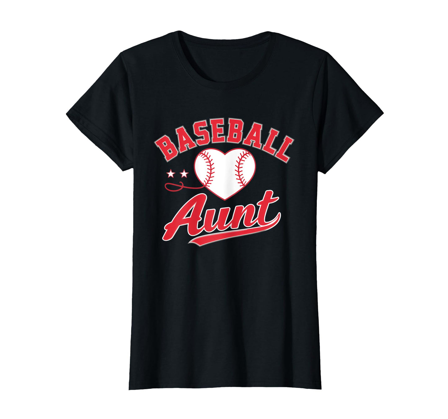 Baseball Aunt Heart Auntie T-Shirt - Minimalist Print for Adults - T-Shirt, Sweatshirt, Hoodie