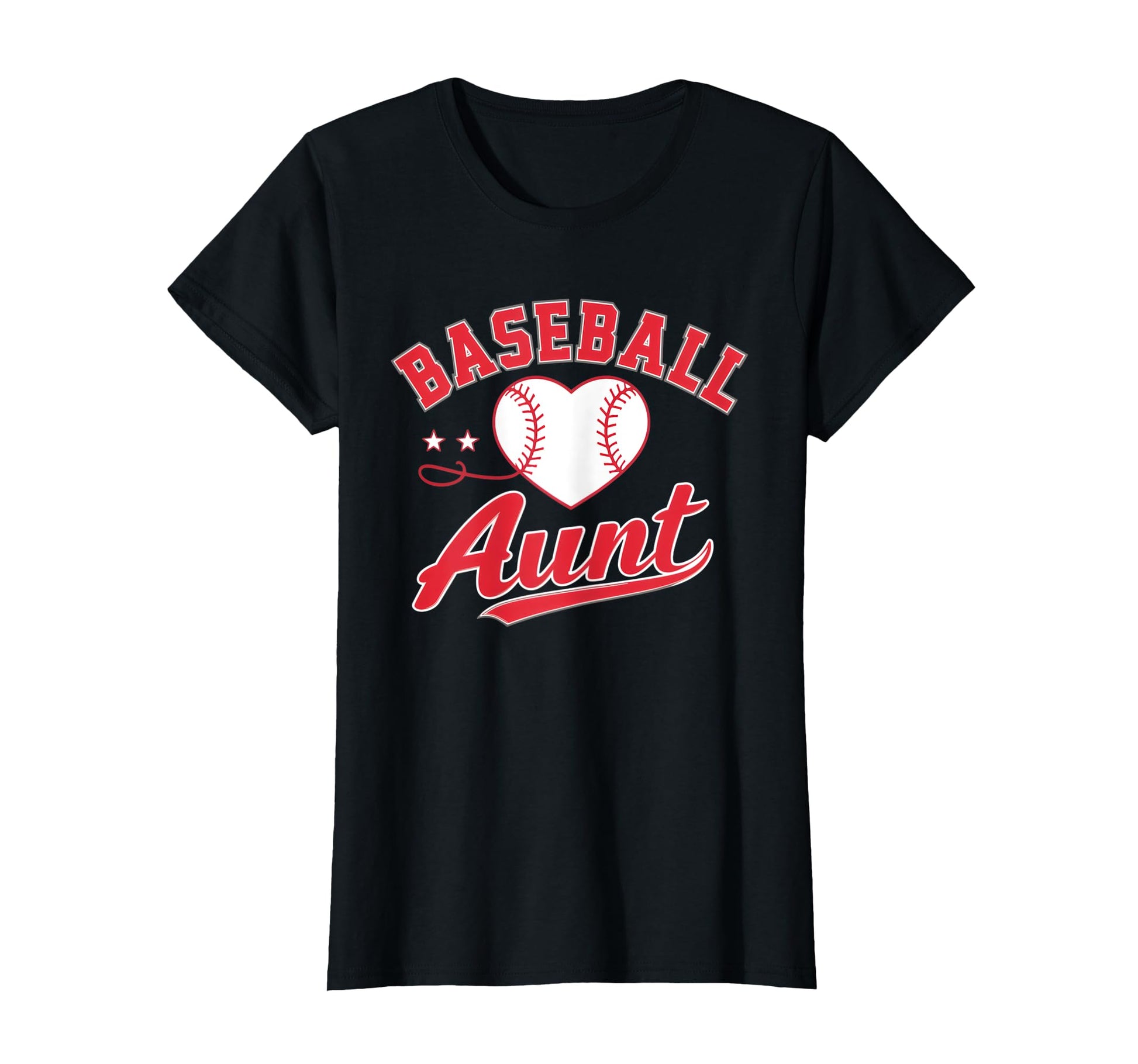 Baseball Aunt Heart Auntie T-Shirt - Minimalist Print for Adults - T-Shirt, Sweatshirt, Hoodie