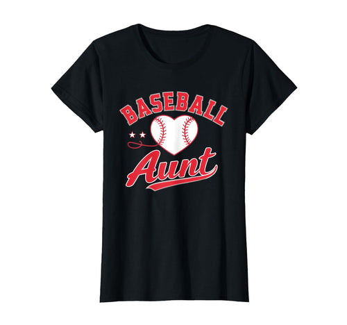 Baseball Aunt Heart Auntie T-Shirt - Minimalist Print for Adults - T-Shirt, Sweatshirt, Hoodie