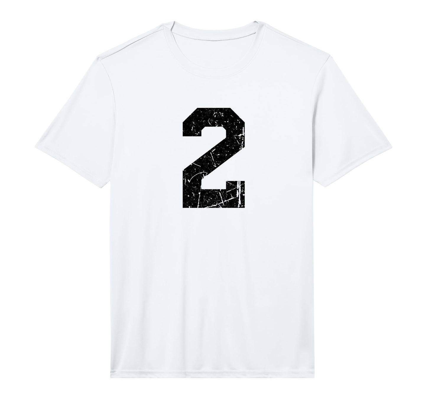 Distressed Black Sports Team Number 2 T-Shirt - Aesthetic Graphic Unisex - T-Shirt, Sweatshirt, Hoodie