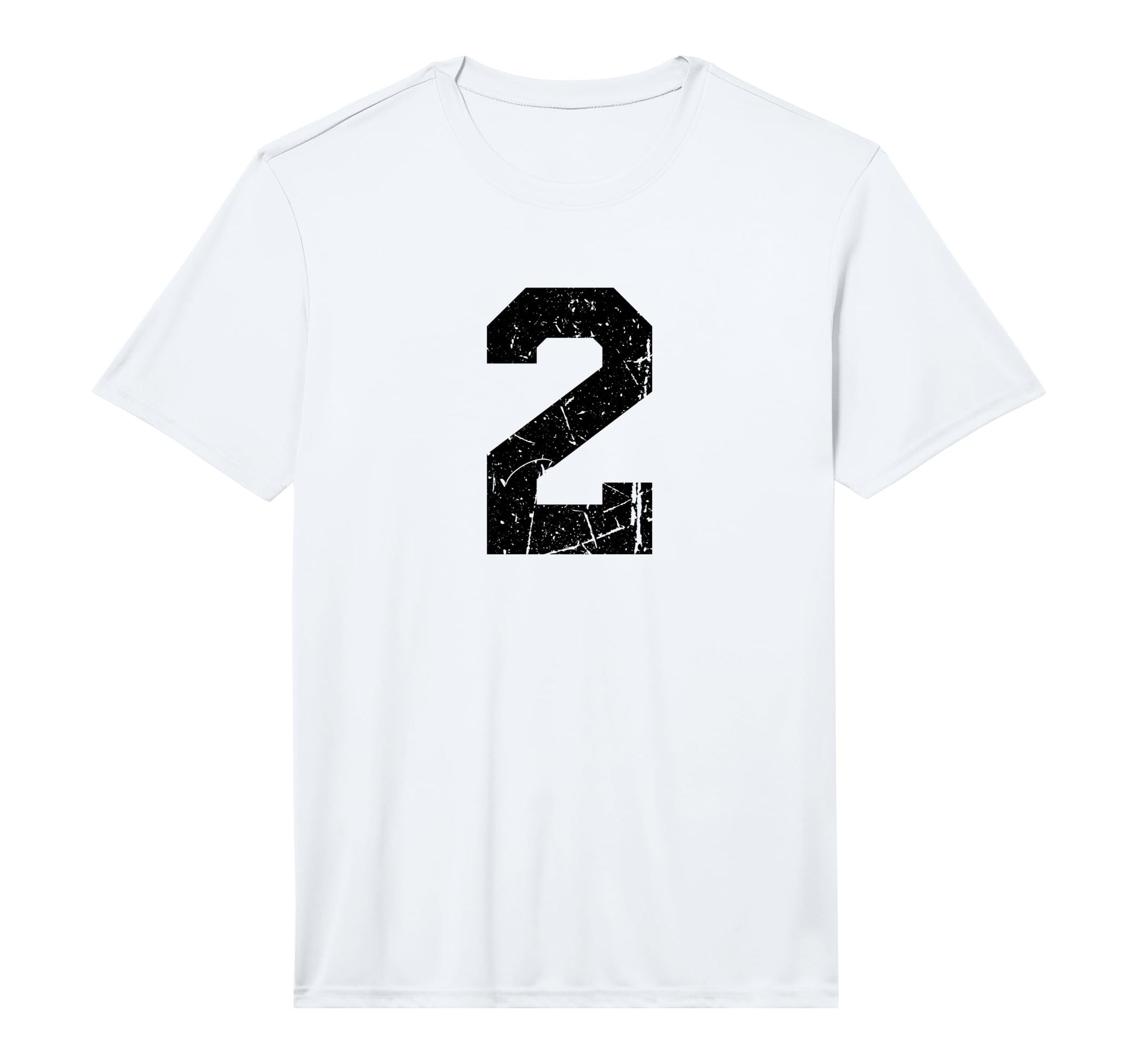 Distressed Black Sports Team Number 2 T-Shirt - Aesthetic Graphic Unisex - T-Shirt, Sweatshirt, Hoodie