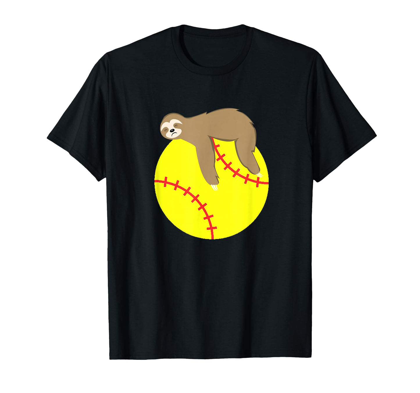 Lazy Sloth Sleeping Baseball Ball T-Shirt - Custom Art Print Unisex - T-Shirt, Sweatshirt, Hoodie