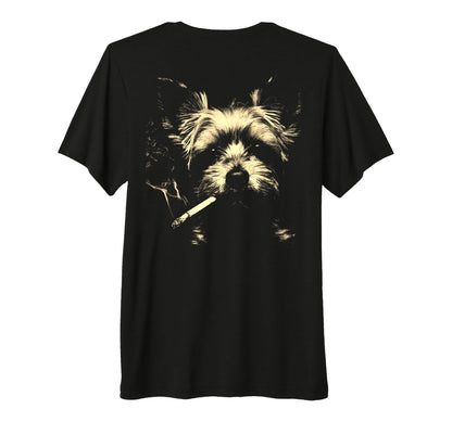 Yorkshire Terrier Smoking Cigarette T-Shirt - Casual Everyday Wear Unisex - T-Shirt, Sweatshirt, Hoodie