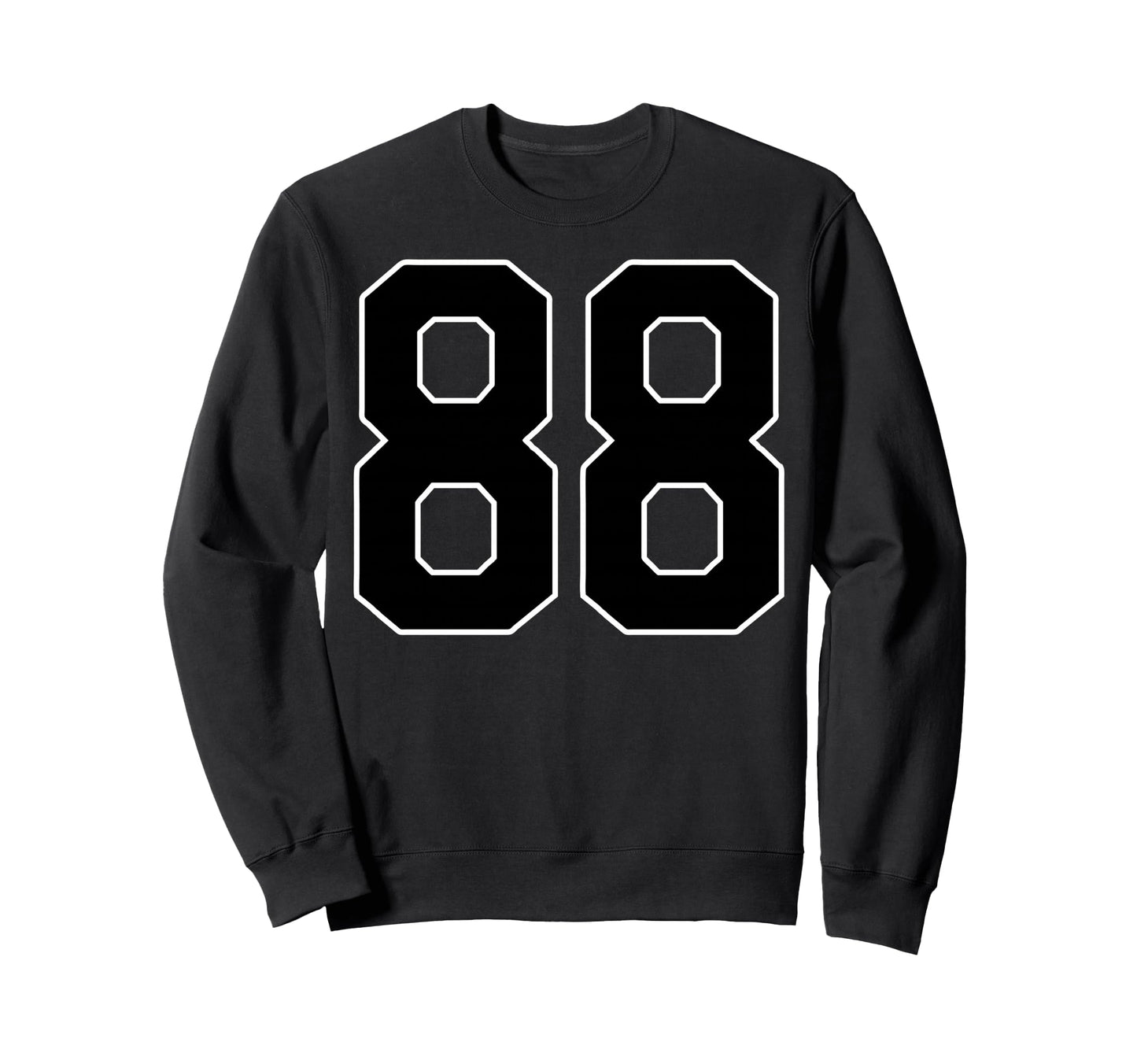 Black Sports Team Number 88 Fan Sweatshirt - Trendy Graphic for Adults - T-Shirt, Sweatshirt, Hoodie