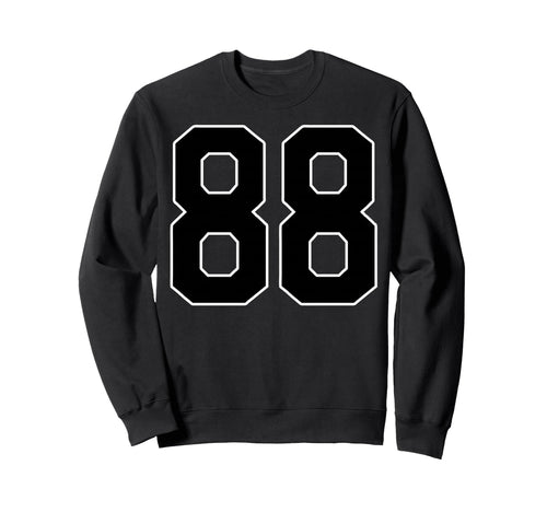 Black Sports Team Number 88 Fan Sweatshirt - Trendy Graphic for Adults - T-Shirt, Sweatshirt, Hoodie