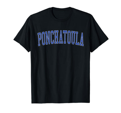Ponchatoula La Distressed Blue T-Shirt - Custom Art Print for Adults - T-Shirt, Sweatshirt, Hoodie