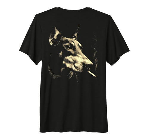 Doberman Smoking Cigarette Grunge Meme T-Shirt - Custom Art Print Unisex - T-Shirt, Sweatshirt, Hoodie