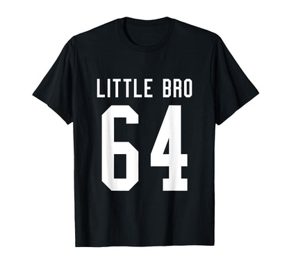 Number 64 Little Bro Biggest Fan Football T-Shirt - Trendy Graphic Unisex - T-Shirt, Sweatshirt, Hoodie
