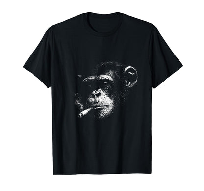 Grunge Cigarette Chimpanzee Meme 90S T-Shirt - Trendy Graphic for Adults - T-Shirt, Sweatshirt, Hoodie