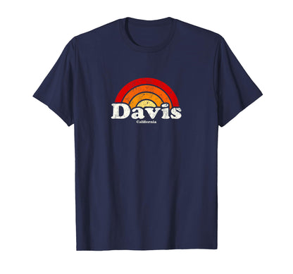 Davis California Ca 70S Rainbow T-Shirt - Novelty Apparel Unisex - T-Shirt, Sweatshirt, Hoodie