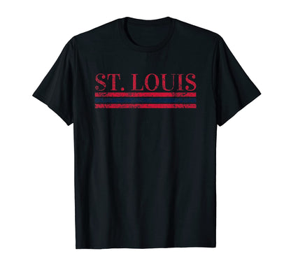 St Louis Missouri Weathered Stripe T-Shirt - Streetwear Style for Adults - T-Shirt, Sweatshirt, Hoodie