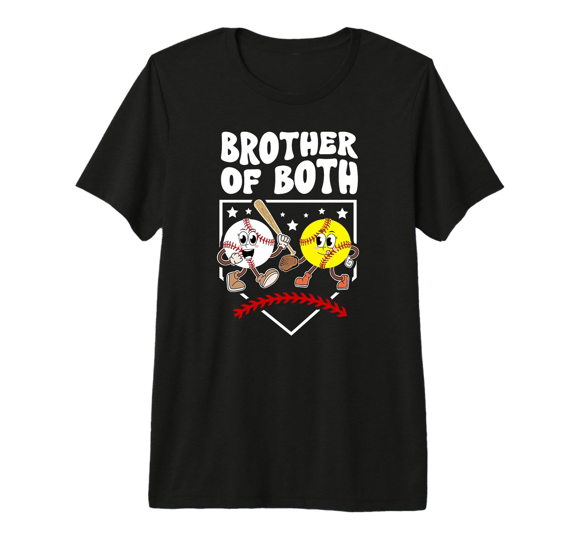 Brother Both Groovy Softball T-Shirt - Casual Everyday Wear for Adults - T-Shirt, Sweatshirt, Hoodie