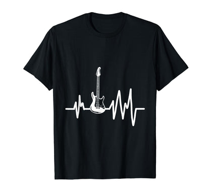 Electric Guitar Heartbeat Rock T-Shirt - Aesthetic Graphic for Adults - T-Shirt, Sweatshirt, Hoodie