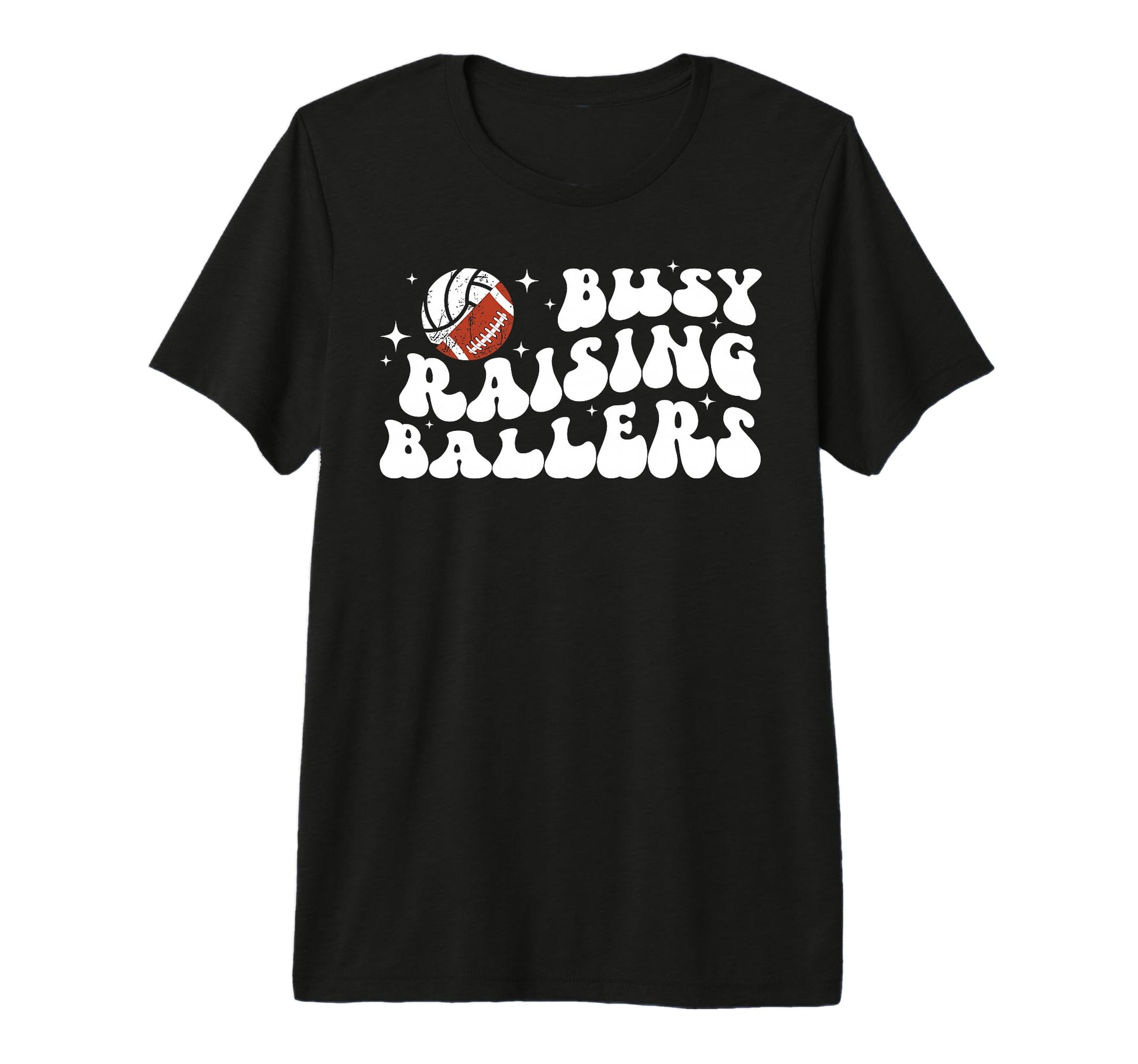 Busy Raising Ballers Volleyball Football T-Shirt - Minimalist Print Unisex - T-Shirt, Sweatshirt, Hoodie