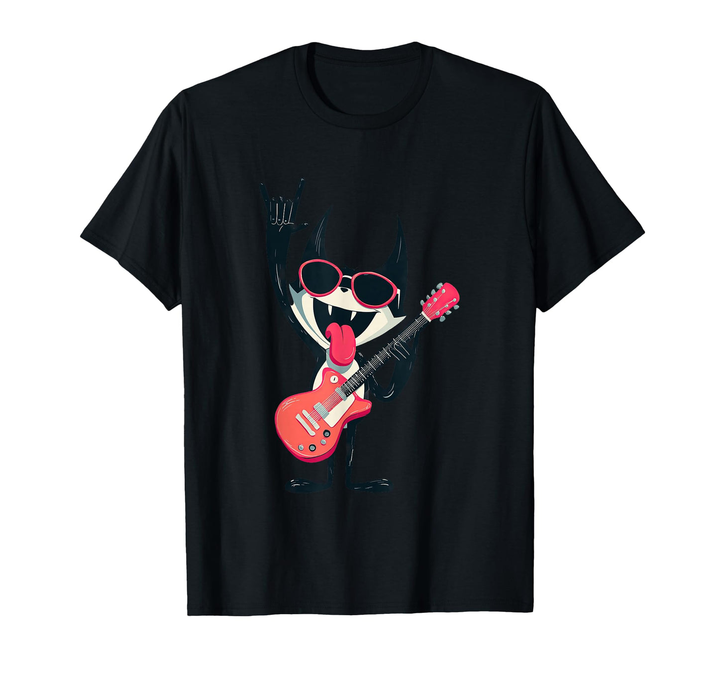 Cat Rock Music Guitarist T-Shirt - Casual Everyday Wear Men Women - T-Shirt, Sweatshirt, Hoodie