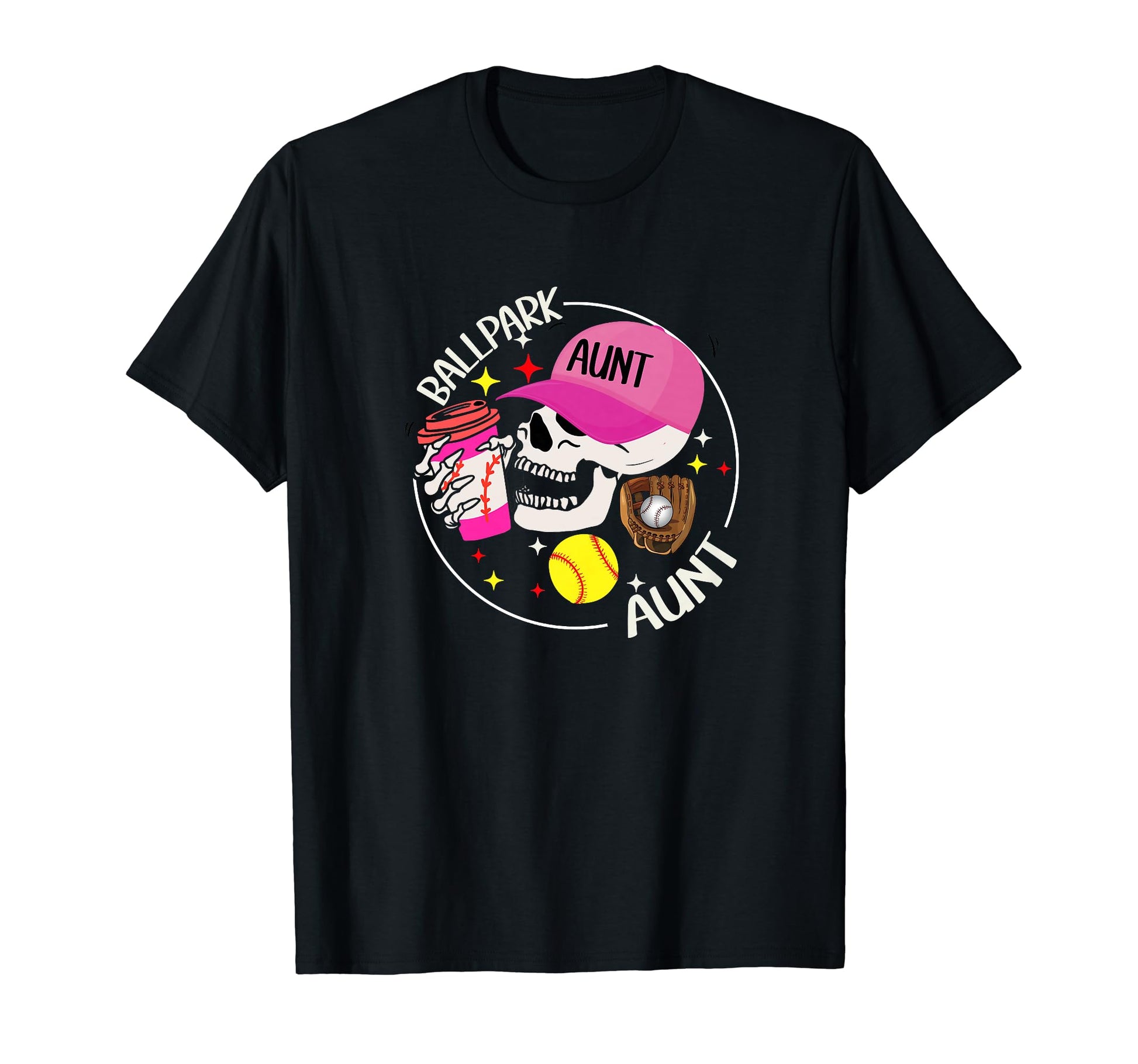 Ballpark Aunt Baseball Softball Aunt T-Shirt - Minimalist Print Men Women - T-Shirt, Sweatshirt, Hoodie