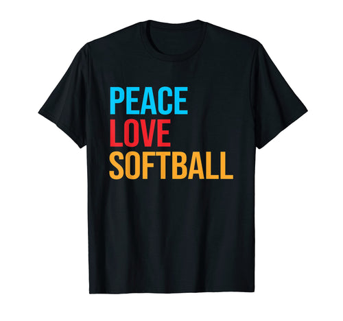 Peace Love Softball T-Shirt - Unique Graphic for Adults - T-Shirt, Sweatshirt, Hoodie