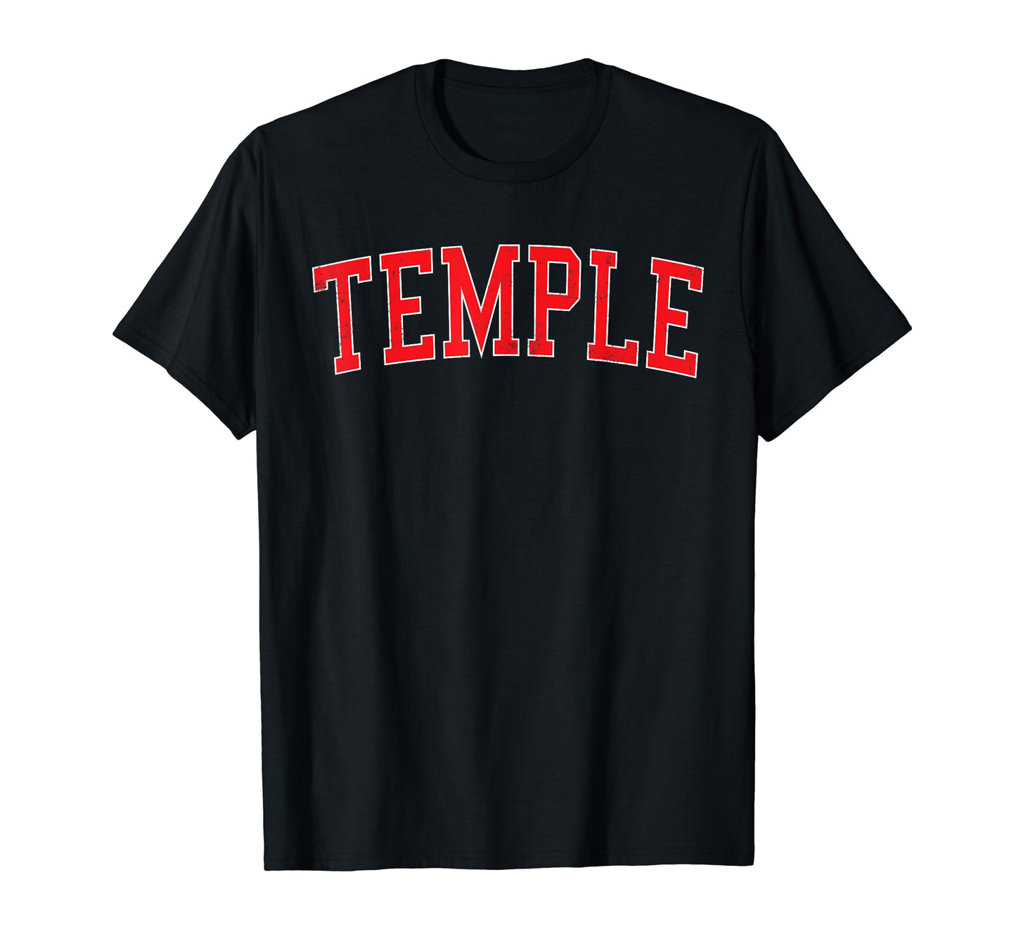 Temple Tx Varsity Red Text T-Shirt - Custom Art Print for Adults - T-Shirt, Sweatshirt, Hoodie