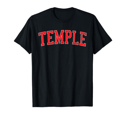 Temple Tx Varsity Red Text T-Shirt - Custom Art Print for Adults - T-Shirt, Sweatshirt, Hoodie