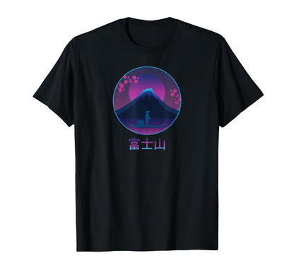 Vaporwave Fuji Yama Aesthetic Kawaii T-Shirt - Novelty Apparel Men Women - T-Shirt, Sweatshirt, Hoodie