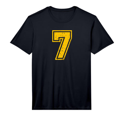 Yellow Sports Team Number 7 T-Shirt - Minimalist Print Men Women - T-Shirt, Sweatshirt, Hoodie