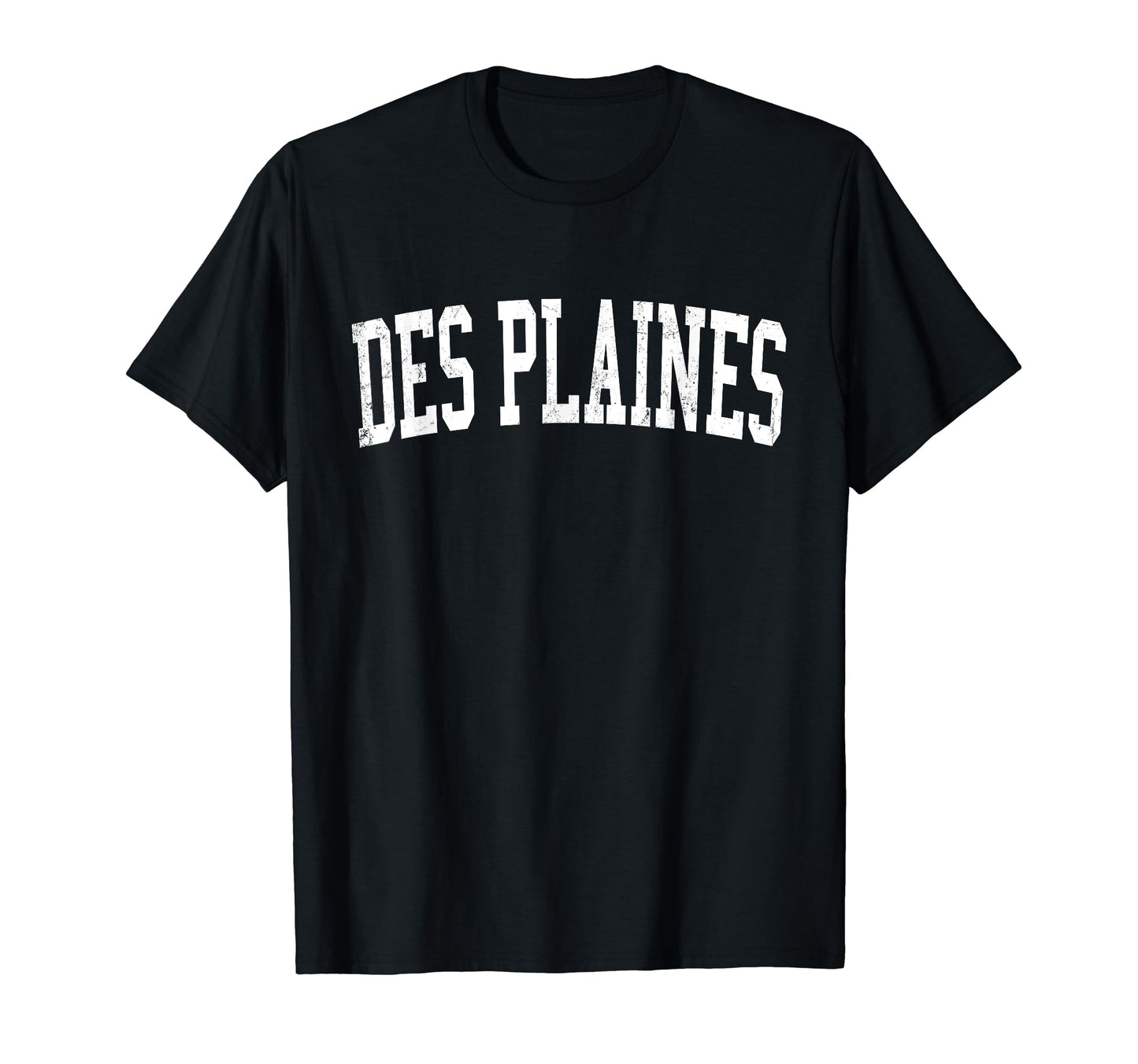 Des Plaines Il Distressed White Varsity T-Shirt - Graphic Print for Adults - T-Shirt, Sweatshirt, Hoodie