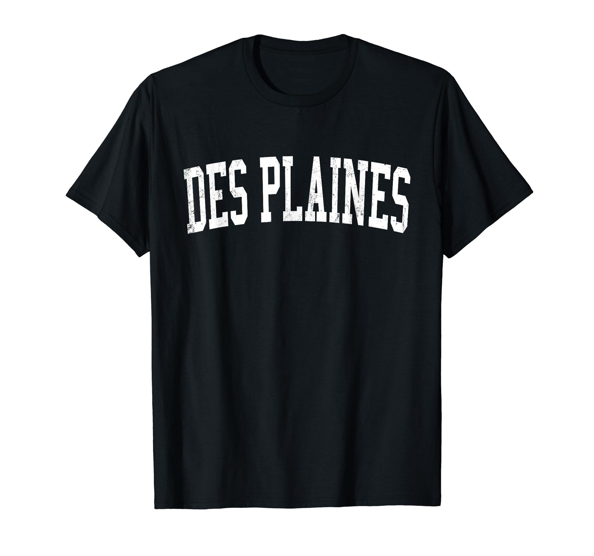 Des Plaines Il Distressed White Varsity T-Shirt - Graphic Print for Adults - T-Shirt, Sweatshirt, Hoodie