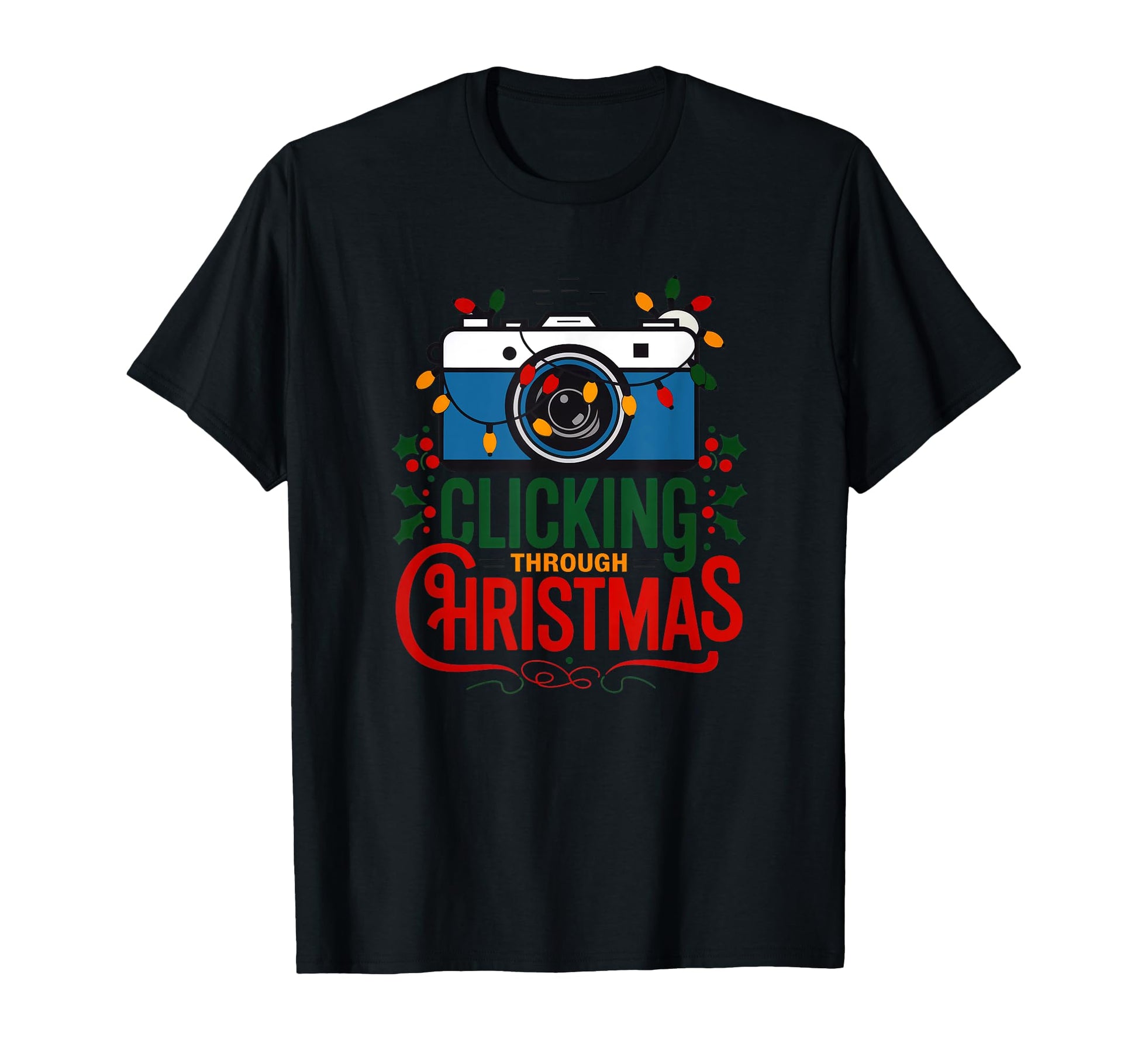 Clicking Through Camera Holiday Light T-Shirt - Custom Art Print Men Women - T-Shirt, Sweatshirt, Hoodie