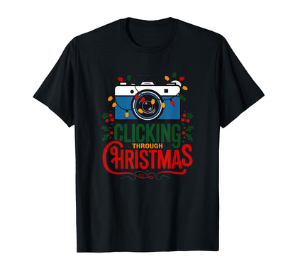 Clicking Through Camera Holiday Light T-Shirt - Custom Art Print Men Women - T-Shirt, Sweatshirt, Hoodie