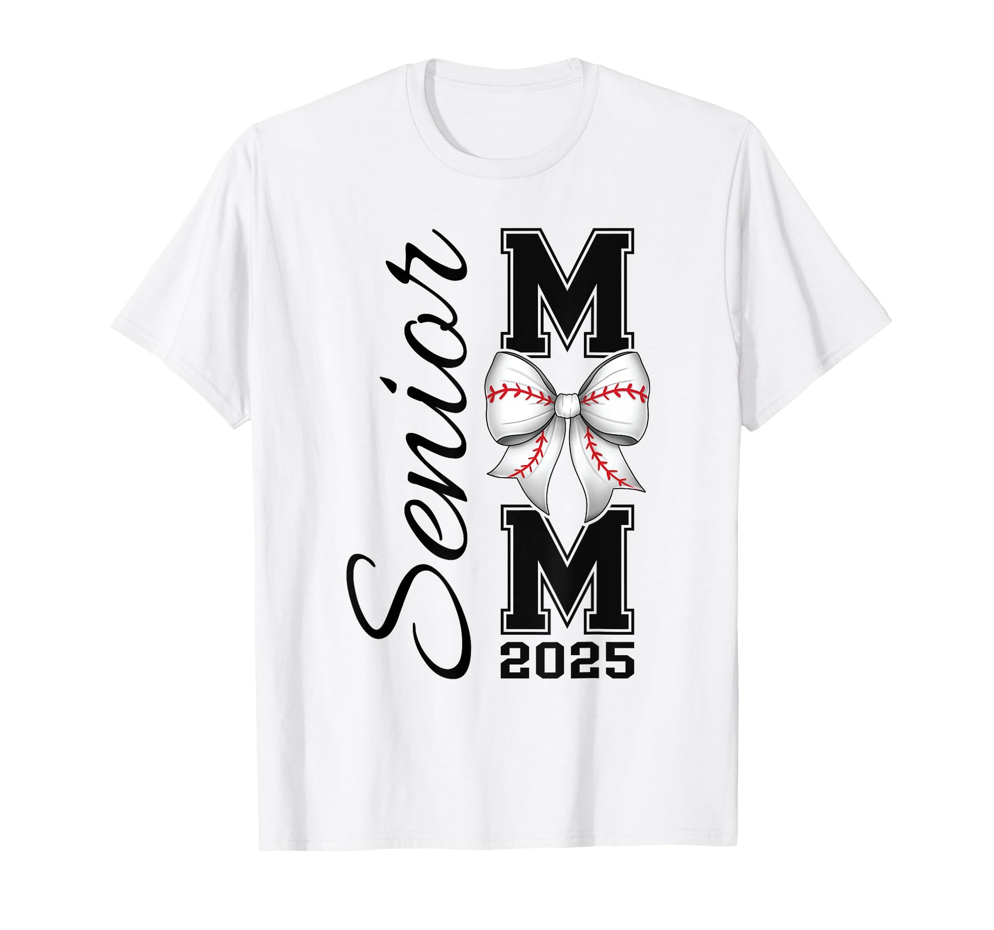 Senior Mom 2025 Baseball Bow Coquette T-Shirt - Streetwear Style Men Women - T-Shirt, Sweatshirt, Hoodie