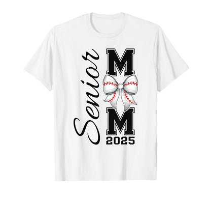 Senior Mom 2025 Baseball Bow Coquette T-Shirt - Streetwear Style Men Women - T-Shirt, Sweatshirt, Hoodie