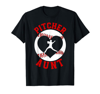 Baseball Pitcher Aunt Baseball T-Shirt - Minimalist Print for Adults - T-Shirt, Sweatshirt, Hoodie