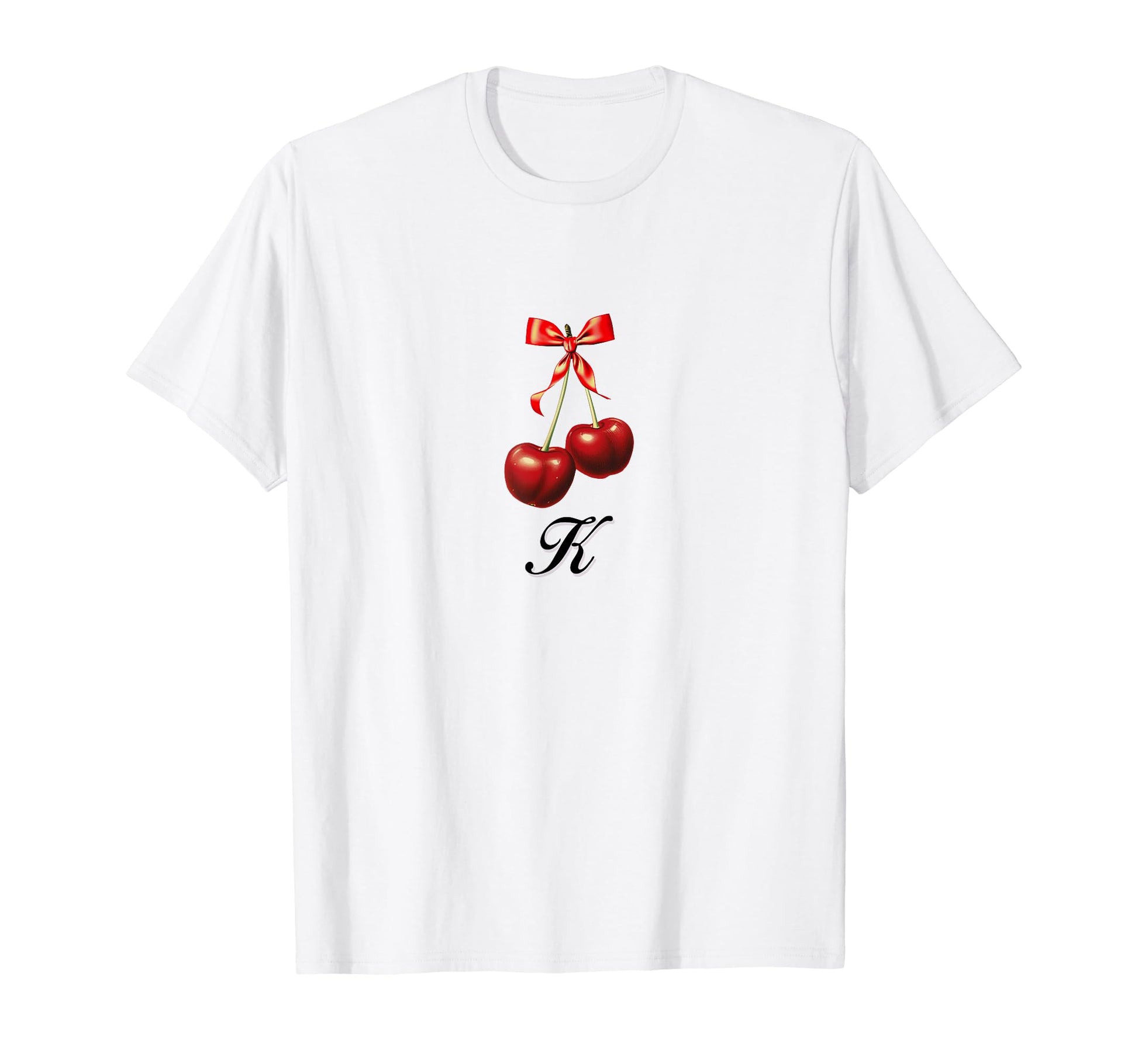 K Cherry Coquette Bow Girlcore Y2K T-Shirt - Minimalist Print Unisex - T-Shirt, Sweatshirt, Hoodie