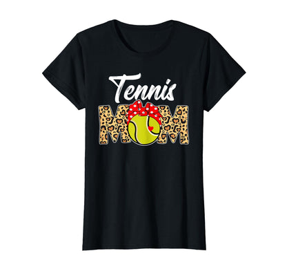Tennis Mom Leopard Messy Bun Game T-Shirt - Aesthetic Graphic for Adults - T-Shirt, Sweatshirt, Hoodie