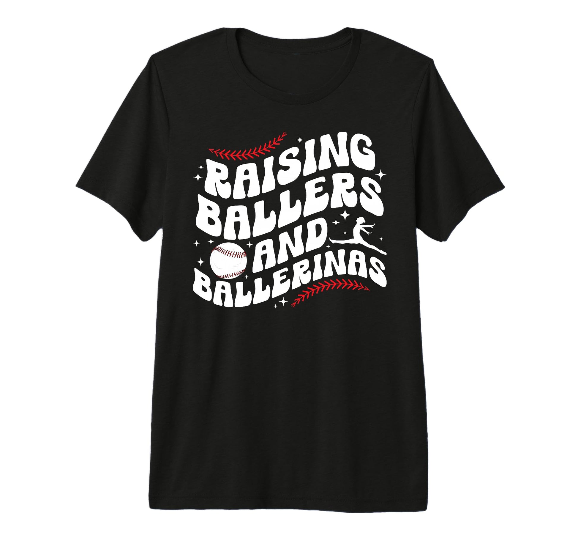 Raising Ballers And Ballerinas Baseball T-Shirt - Aesthetic Graphic Unisex - T-Shirt, Sweatshirt, Hoodie