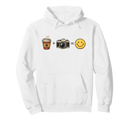 Funny Coffee Camera Happy Photographer Hoodie - Novelty Apparel for Adults - T-Shirt, Sweatshirt, Hoodie