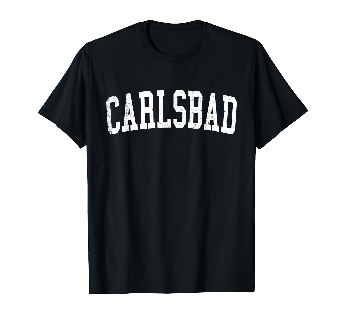 Carlsbad Nm Distressed White Varsity T-Shirt - Minimalist Print Men Women - T-Shirt, Sweatshirt, Hoodie