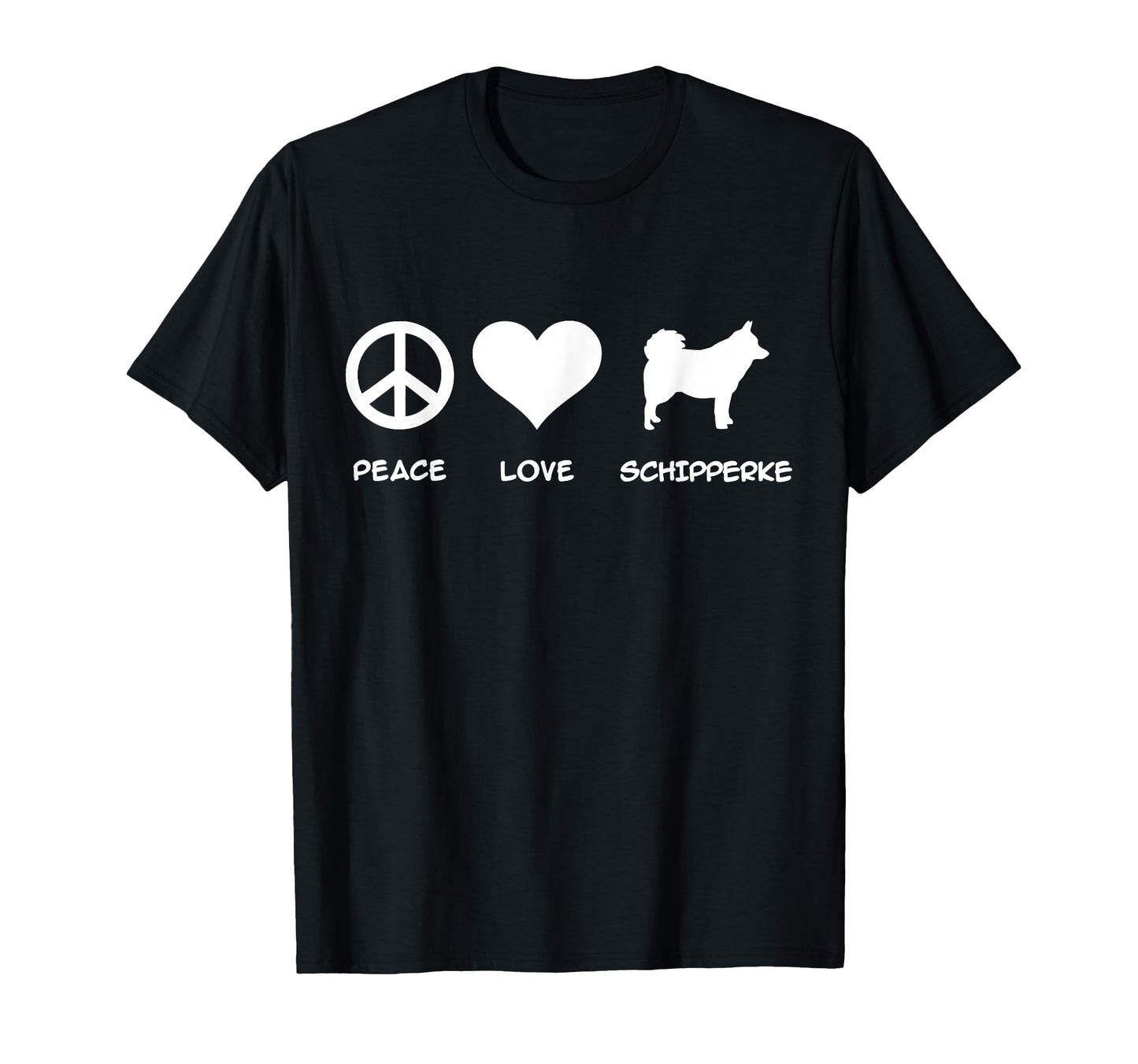 Peace Love Schipperke T-Shirt - Trendy Graphic Unisex - T-Shirt, Sweatshirt, Hoodie