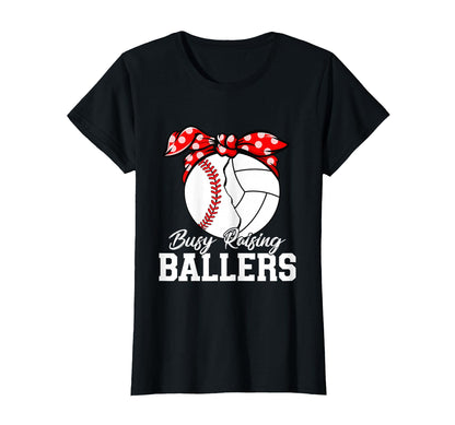 Busy Raising Ballers Baseball T-Shirt - Aesthetic Graphic for Adults - T-Shirt, Sweatshirt, Hoodie