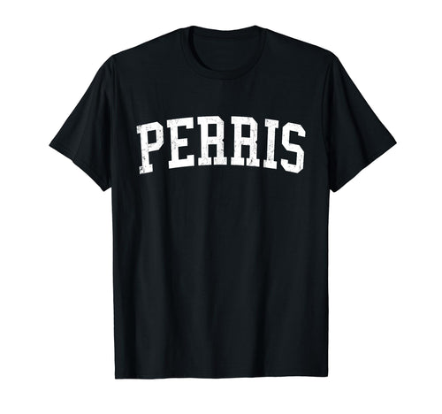 Perris Ca Distressed White Varsity T-Shirt - Trendy Graphic for Adults - T-Shirt, Sweatshirt, Hoodie